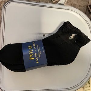 Polo Ralph Lauren 6 Pair Classic Sport. Men’s Ankle Socks. Black.Size 6-12.5 NWT